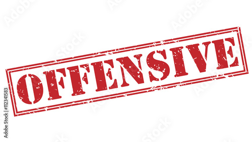 offensive red stamp on white background