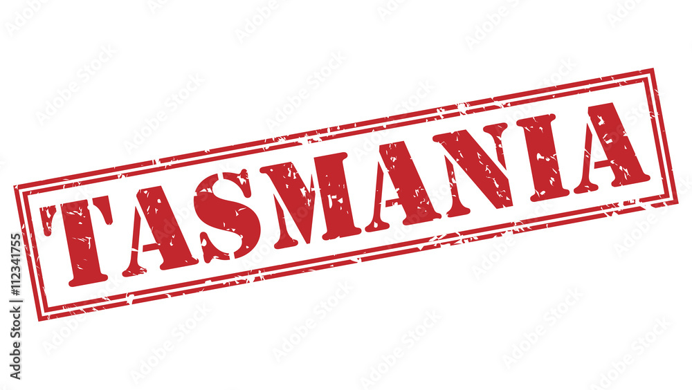 tasmania red stamp on white background tasmania red stamp on white background