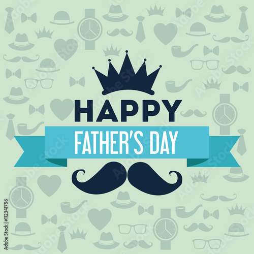 Happy Fathers day design. vintage icon. Colorful illustration