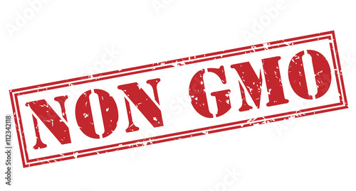 non gmo red stamp on white background