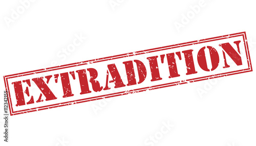 extradition red stamp on white background photo