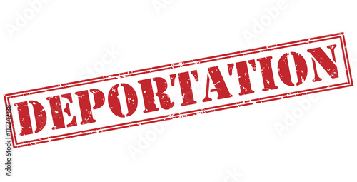 Canvas-taulu deportation red stamp on white background
