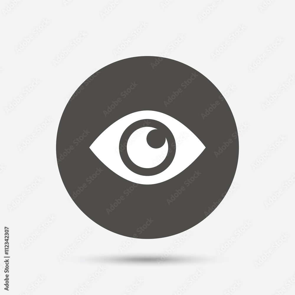 Eye sign icon. Publish content button. Eye sign icon. Publish content button.