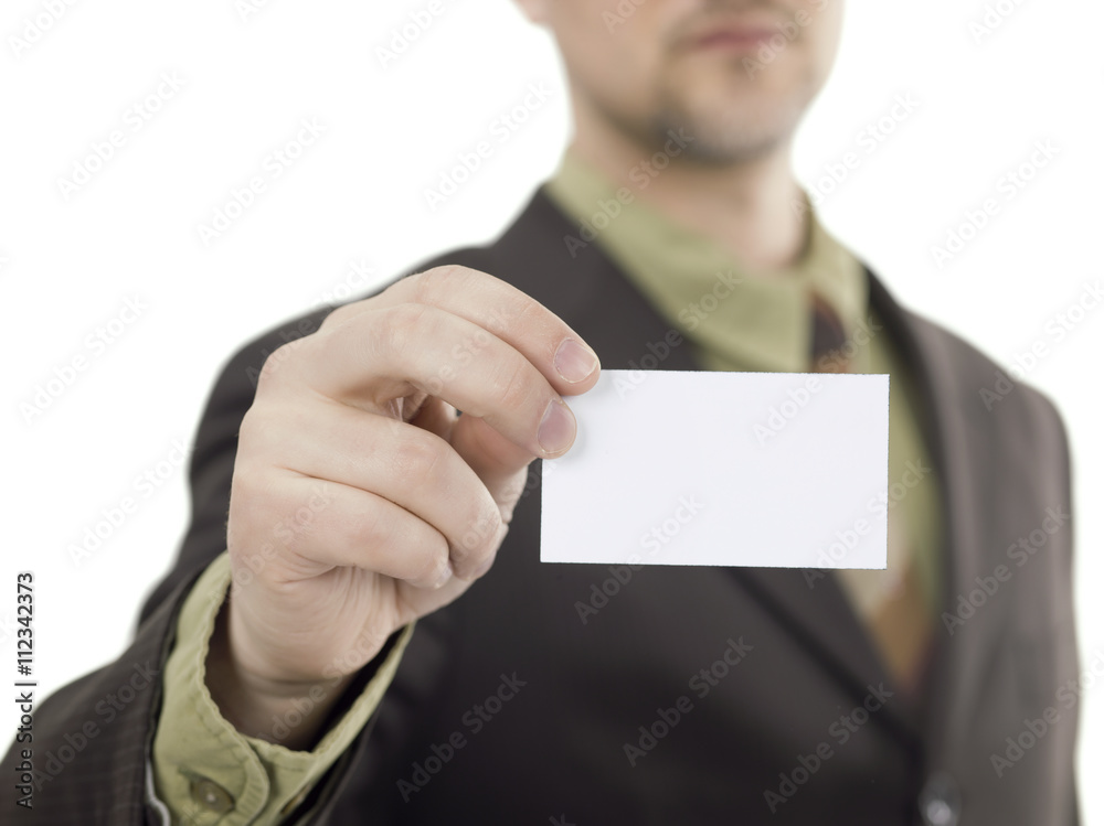 man presenting his business card man presenting his business card