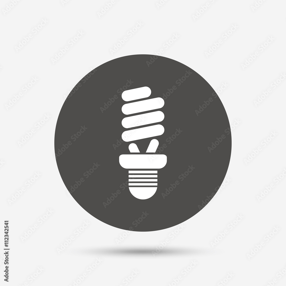 Fluorescent lamp bulb sign icon. Energy saving. Fluorescent lamp bulb sign icon. Energy saving.