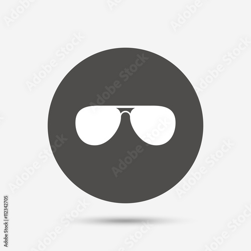 Aviator sunglasses sign icon. Pilot glasses.