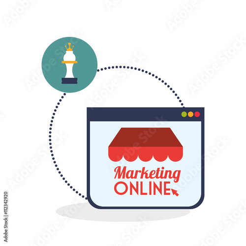Marketing online design. ecommerce icon. Isolated illustration , vector