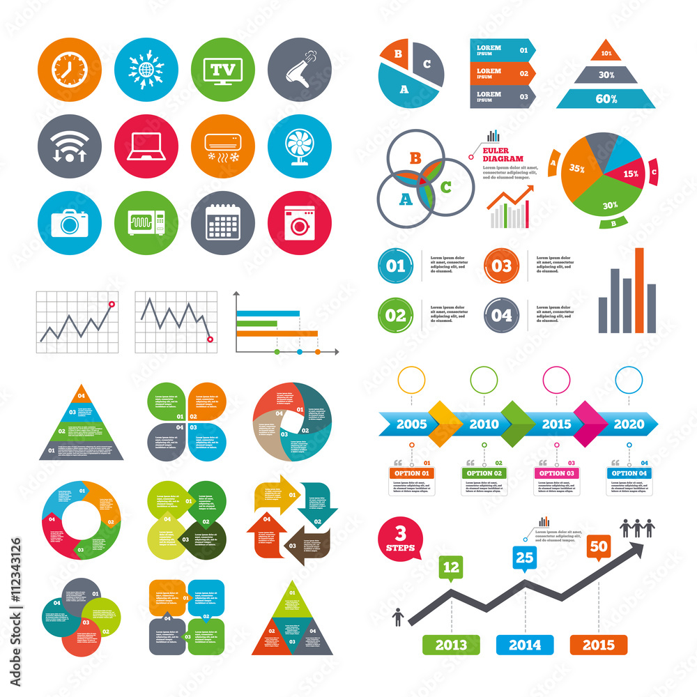 Home appliances, device icons. Electronics sign. Home appliances, device icons. Electronics sign.