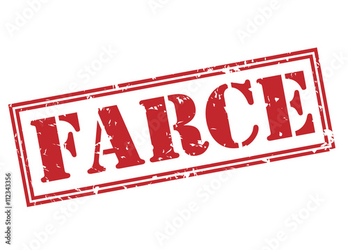 farce red stamp on white background