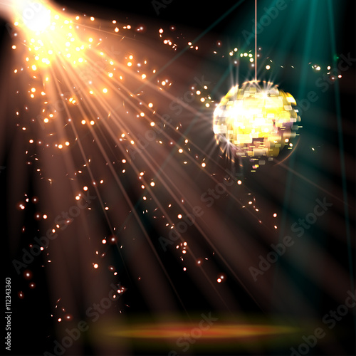 Disco ball background with light