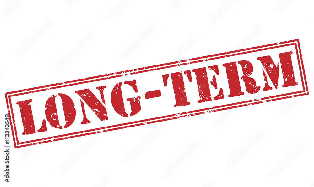 long-term red stamp on white background long-term red stamp on white background