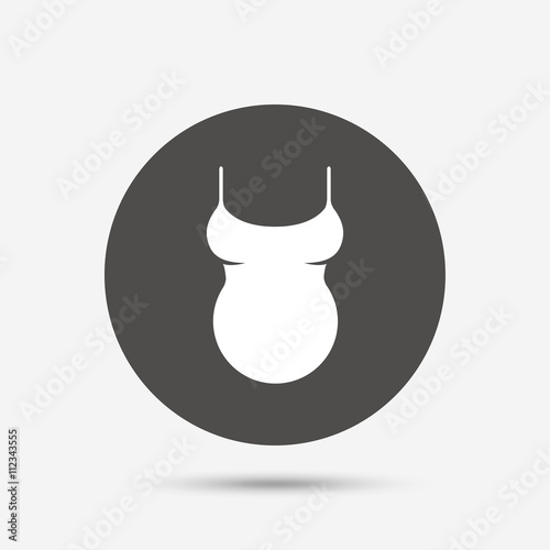 Pregnant woman shirt sign icon. Maternity symbol