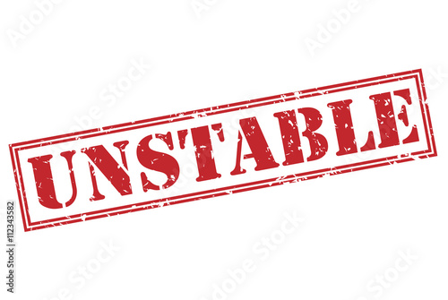 unstable red stamp on white background