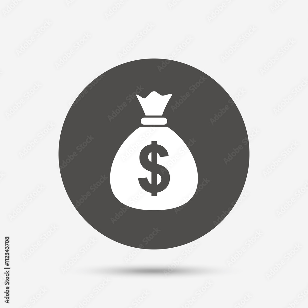 Money bag sign icon. Dollar USD currency. Money bag sign icon. Dollar USD currency.