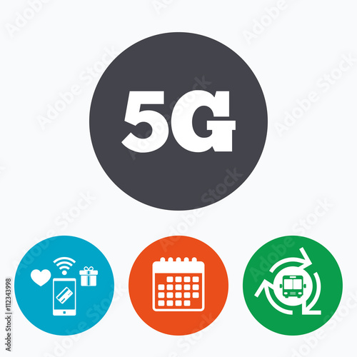 5G sign. Mobile telecommunications technology.