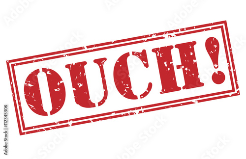 Tablou pe pânză ouch! red stamp on white background