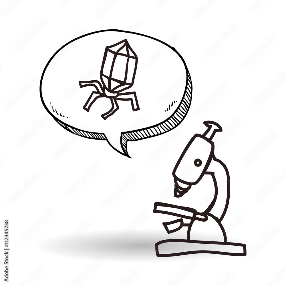 Fototapeta premium Science design. microscope icon. Isolated illustration , vector