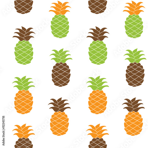 Seamless pineapple pattern Vector illustration. Hand drawn.