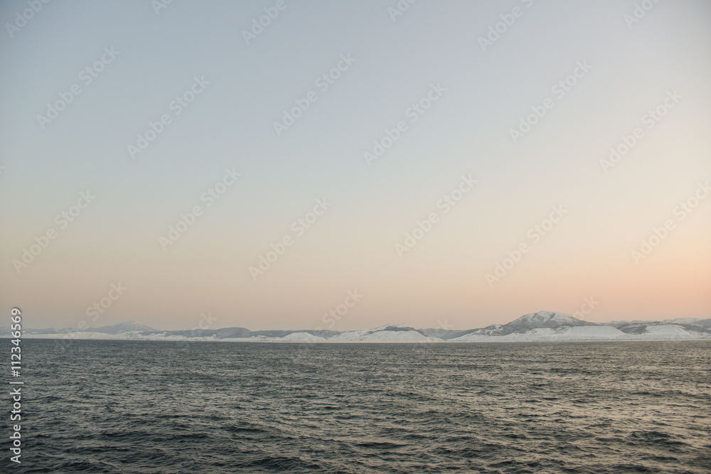 coast of Sakhalin island in the early morning