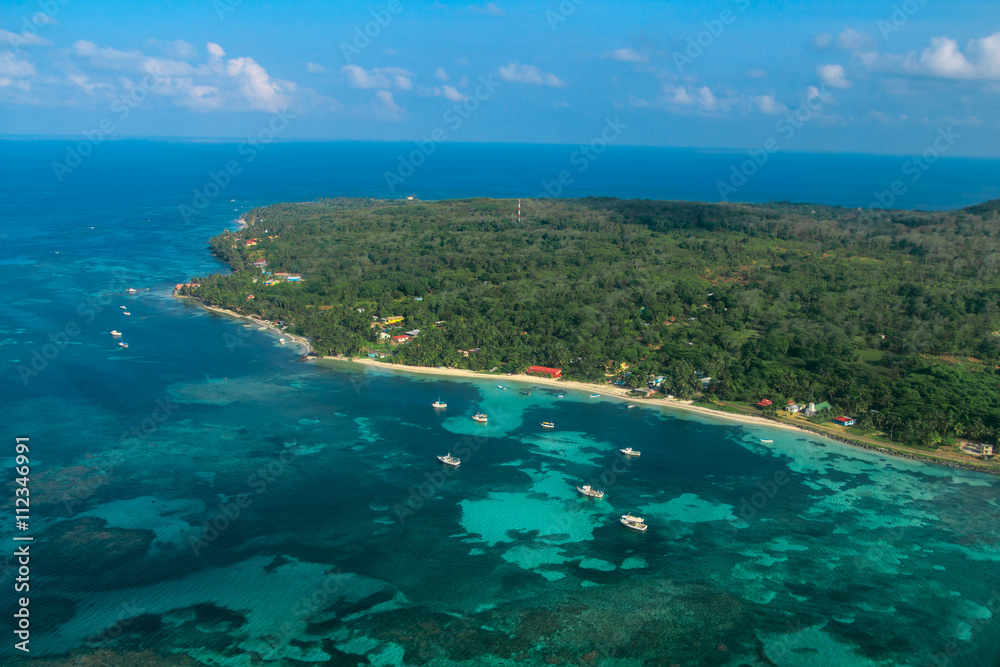 aerial view of Corn Island on Nicaragua caribbean