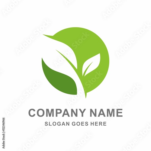 Organic Farm Green Plant Vector Logo Template