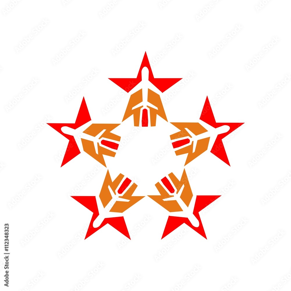 star plane logo aviation flying vector star plane logo aviation flying vector