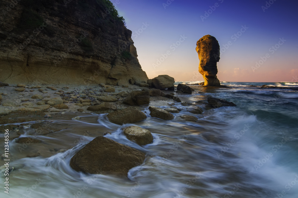 Sunrise batu payung at tanjung an with blue sky Sunrise batu payung at tanjung an with blue sky