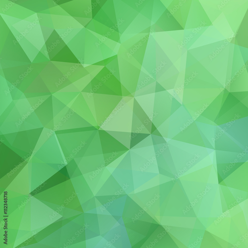 Background of geometric shapes. Green mosaic pattern. 