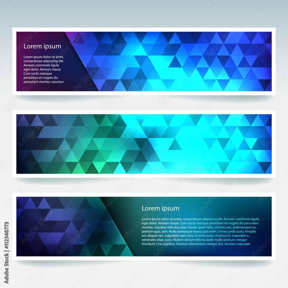 Set of banner templates with abstract background. 