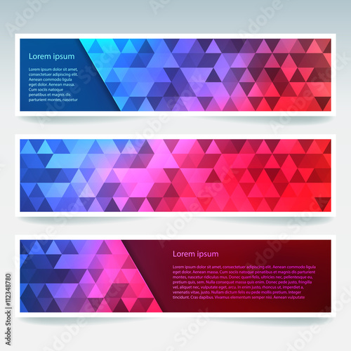 Set of banner templates with abstract background. 