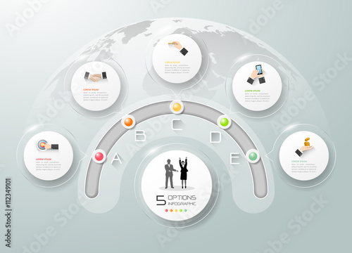 Design business circle concept infographic, can be used for workflow layout, diagram, number option