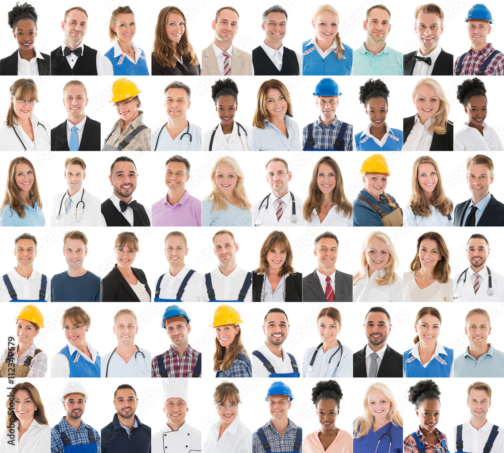 People With Different Profession In Row People With Different Profession In Row