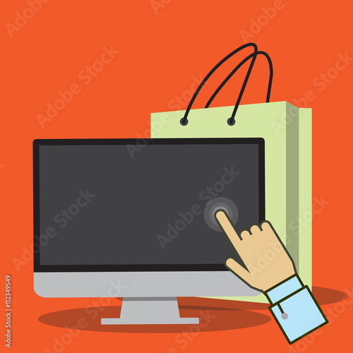 Flat design vector illustration concept for online ordering goods, e-commerce