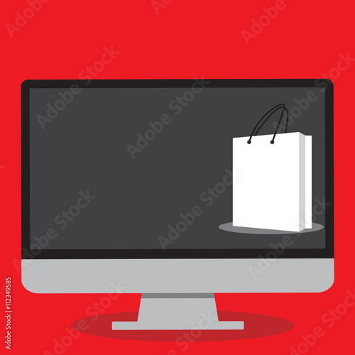 Flat design vector illustration concept for online ordering goods, e-commerce