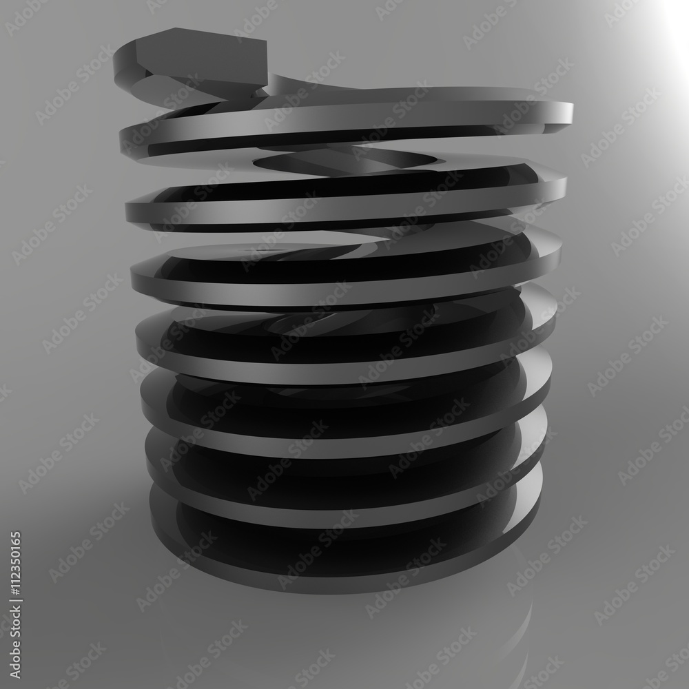 Coil spring. 3D illustration. 3D CG. Coil spring. 3D illustration. 3D CG.