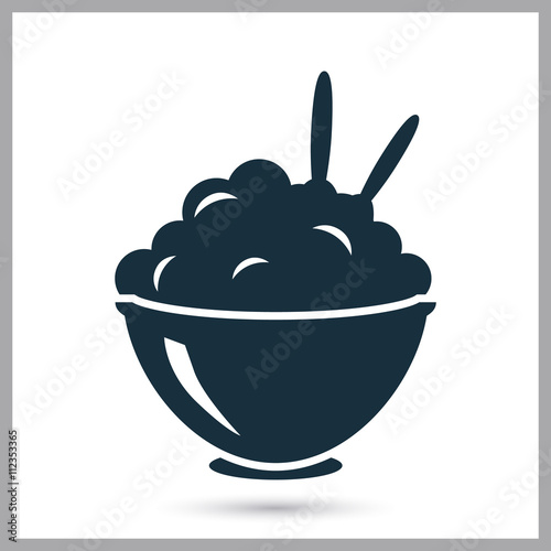 Mashed potatoes icon on the background