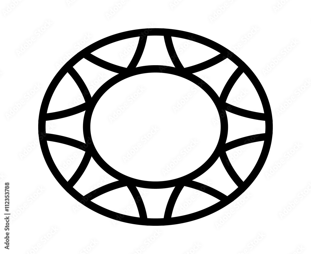 Oval sapphire gem line art icon for apps and websites Oval sapphire gem line art icon for apps and websites