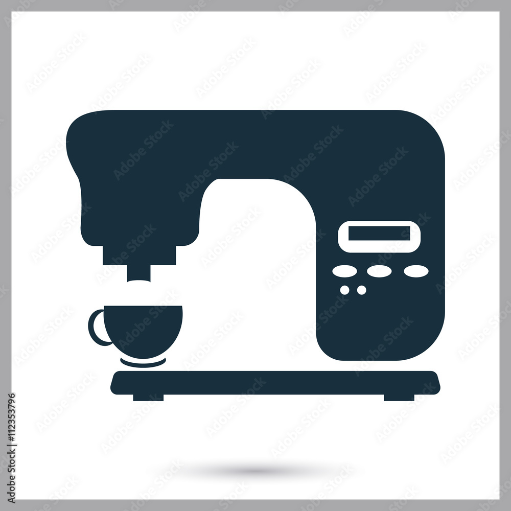 Coffee machine icon on the background Coffee machine icon on the background