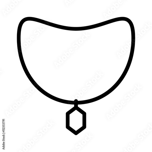 A necklace with a pendant jewelry line art icon for apps and websites