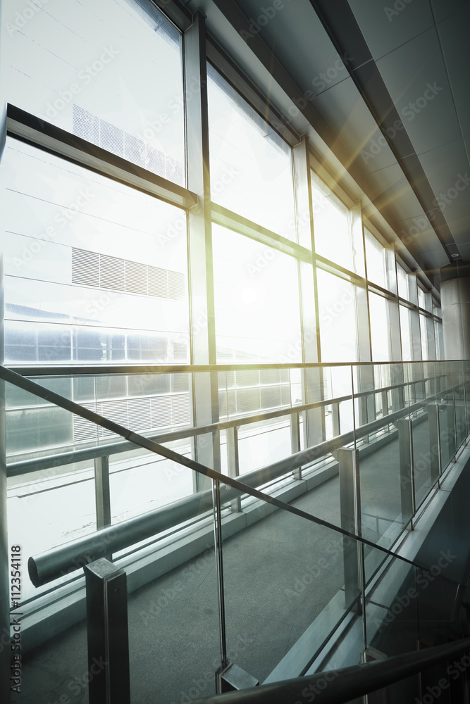 Modern building interior glass windows Modern building interior glass windows