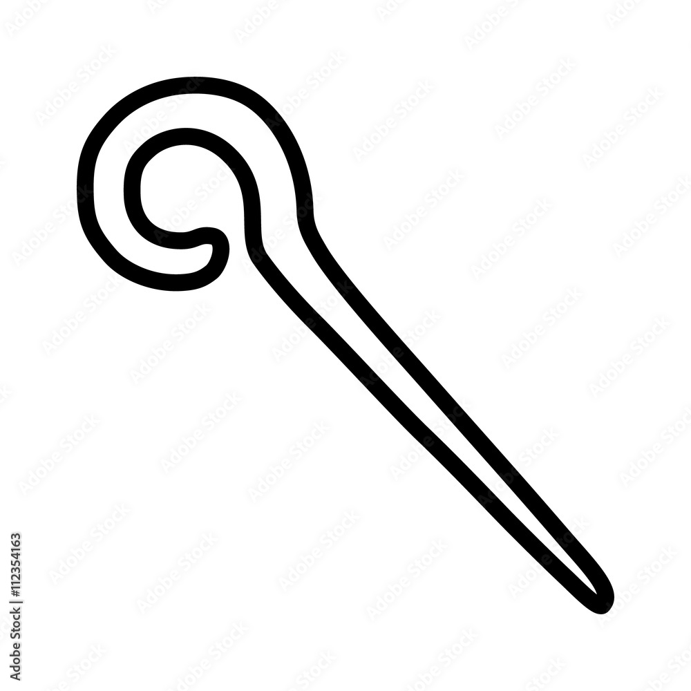 Magic staff or cane stick line art icon for apps and websites