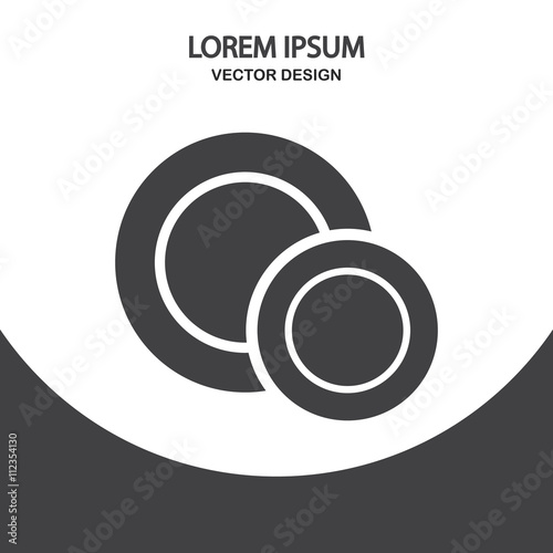Two plates icon on the background