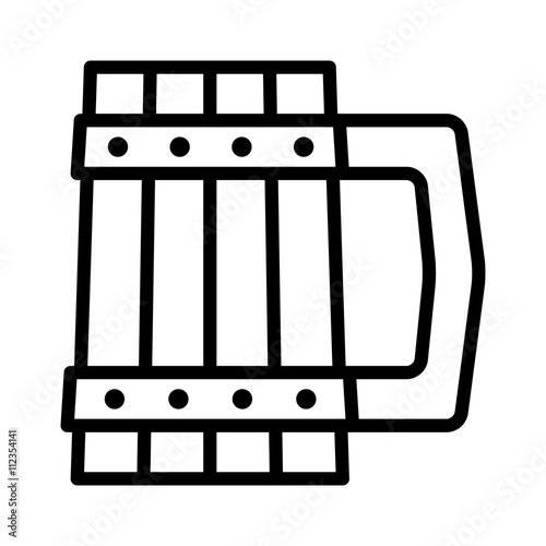 Dwarven tankard / mug line art icon for games and websites