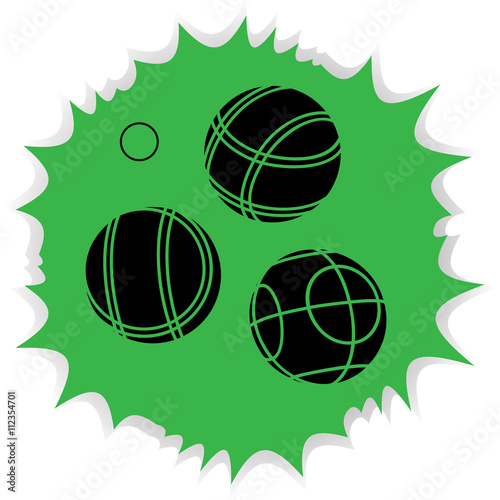 Bocce Balls flat Icon - green background