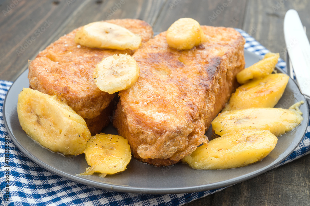 French toast with plantains French toast with plantains