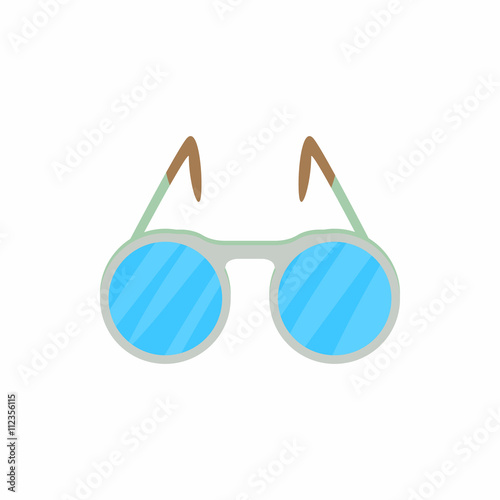 Glasses with round lenses icon, cartoon style
