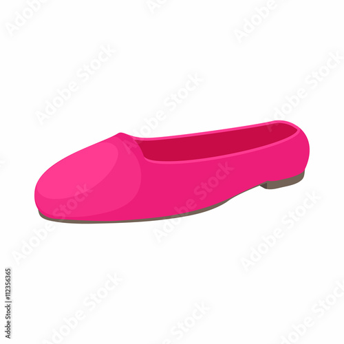 Pink ballet shoes icon, cartoon style