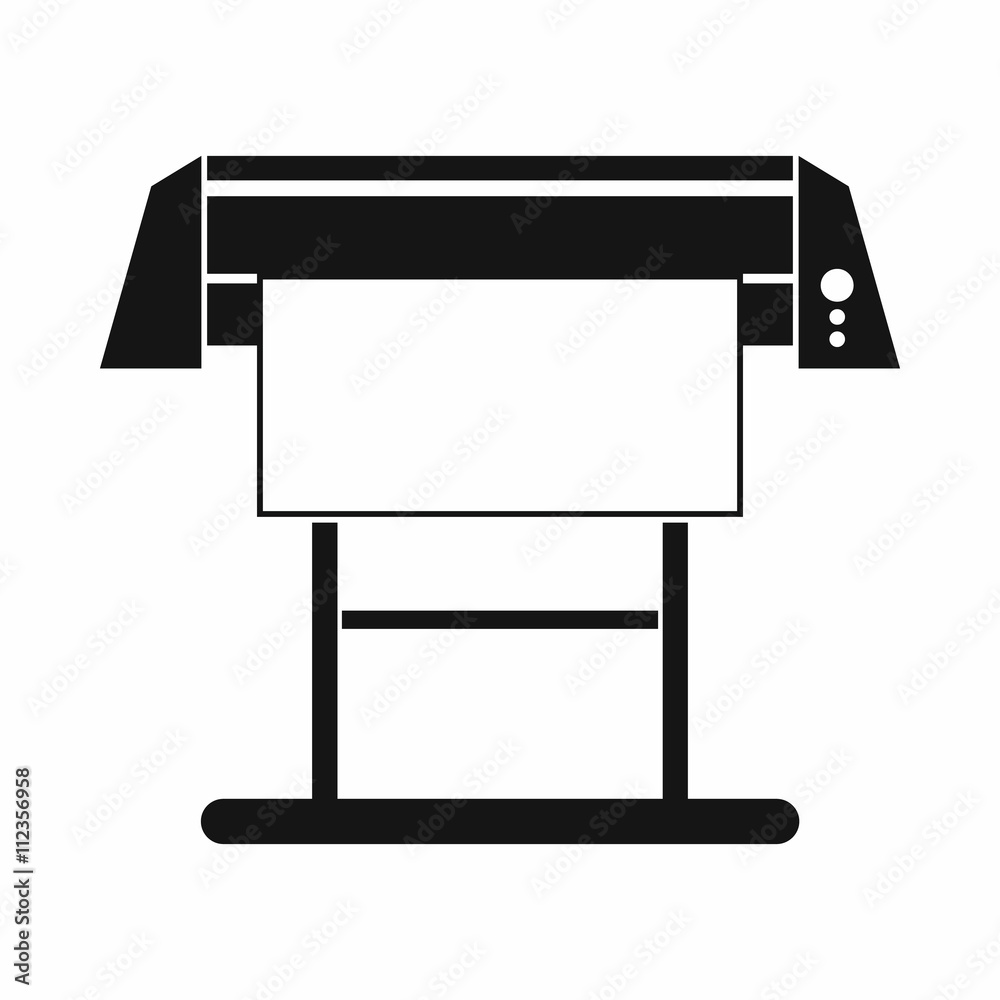 Large format inkjet printer icon, simple style Large format inkjet printer icon, simple style