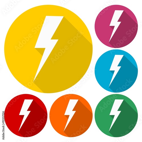 Free Download Bolt - vector icons set with long shadow - GFXLoad