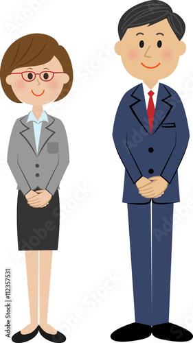 会社員　笑顔　男女